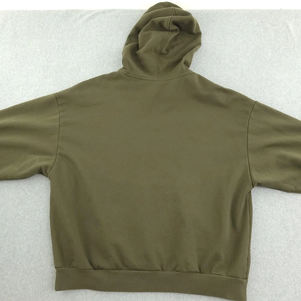 Alo Yoga Hoodie Womens Large Green Fleece Pullover Relaxed Logo Sweatshirt